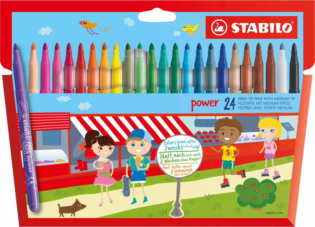 Filzstift - STABILO power - 24er Pack - mit 24 Produktbild 