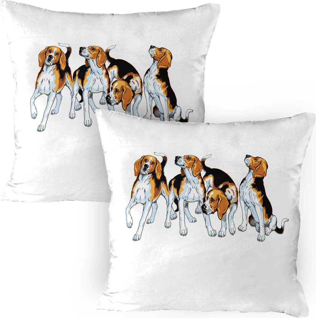 Cuscini Beagle 80x80 ABAKUHAUS - Idea Regalo Amanti Cani Set 2 Pezzi
