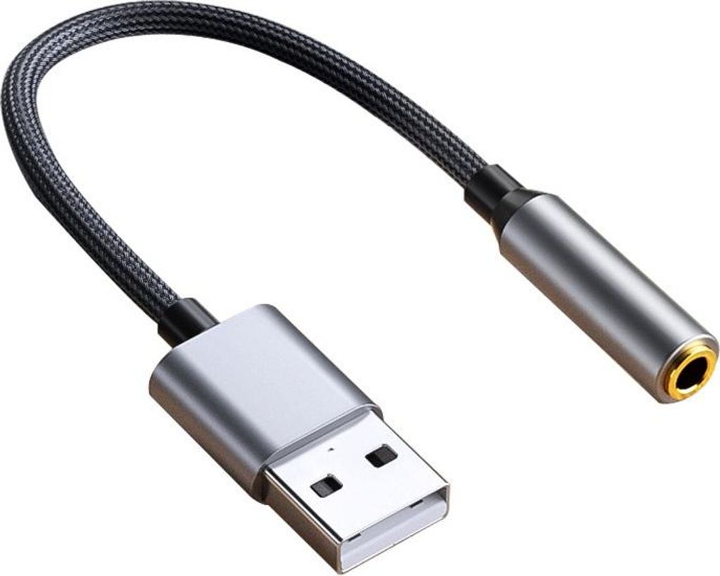 INF USB zu 3.5mm Audio Kabel - 0.2m Kupfergeflecht für PC Headset