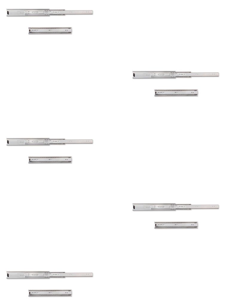Emuca 5er Satz Kugelführungen, Höhe 45mm, Tiefe 250mm, Vollauszug, verzinkt