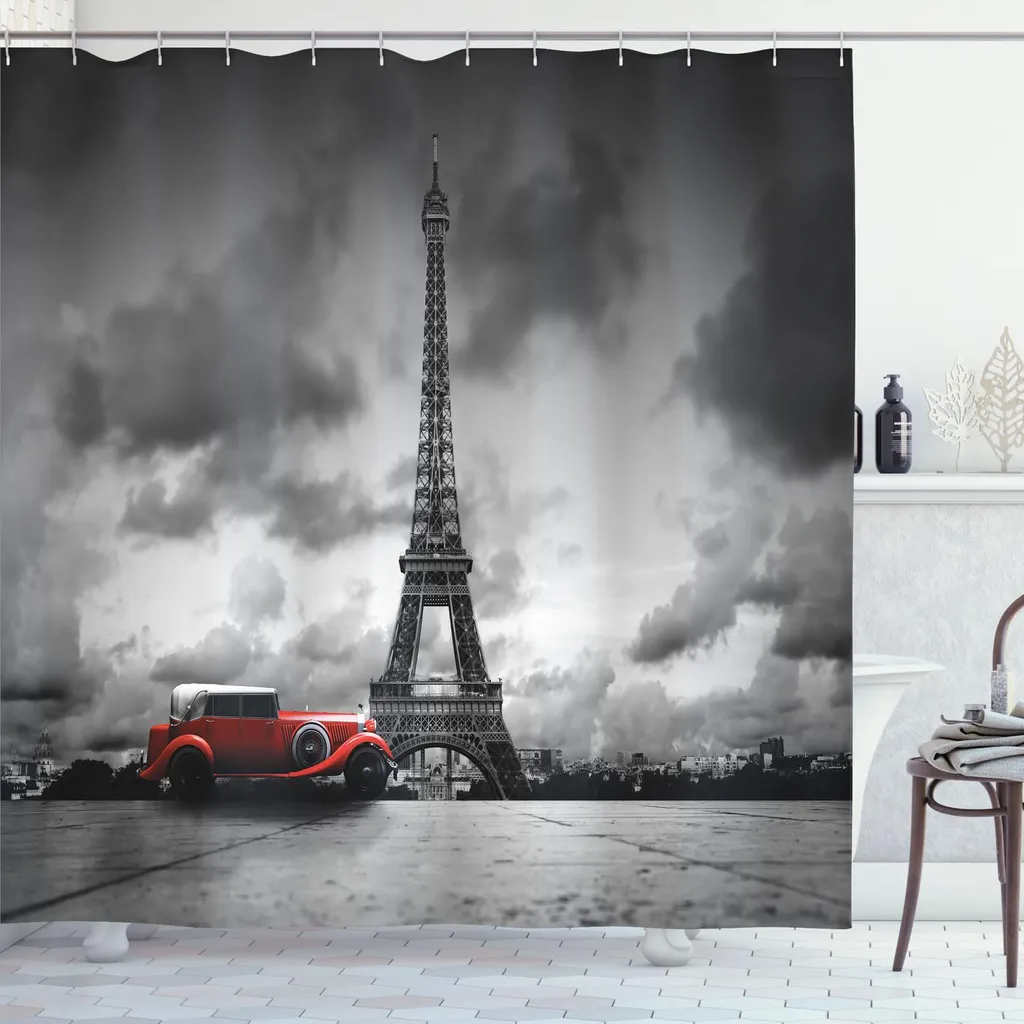 Tenda Doccia 175x180 ABAKUHAUS Torre Eiffel Parigi - Robusta e Bella