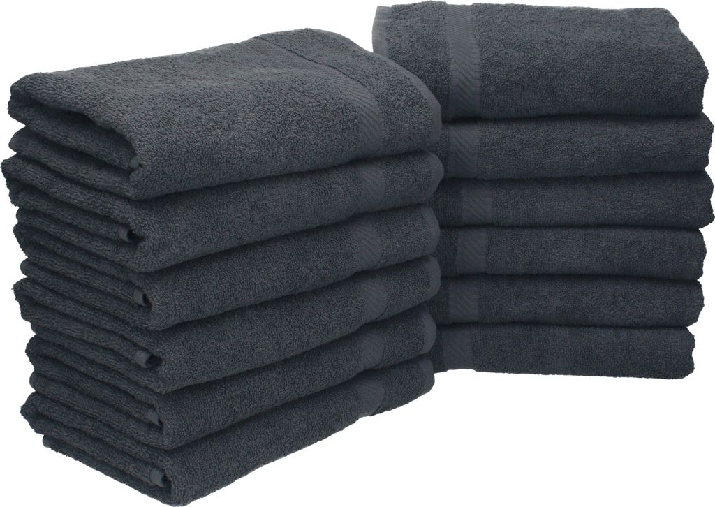 Betz 12 Stück Handtücher 50x100 cm PALERMO 100% Baumwolle Farbe: anthrazit