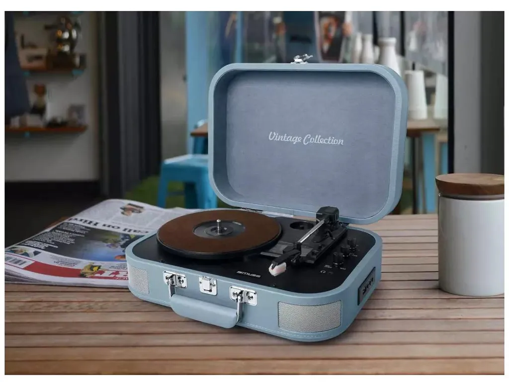 MT-201 BVB Platine vinyle Stéréo BT USB Vintage Bleu clair Muse - 3