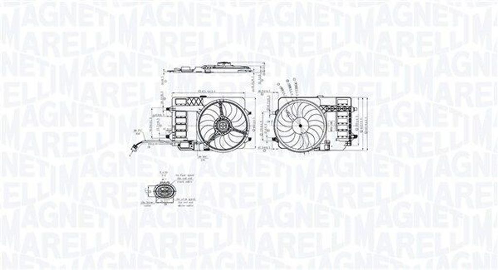 MAGNETI MARELLI 069422859010 Lüfter Motorkühlung Kühlerlüfter für MINI Schrägheck (R50, R53) Wasserkühler Ø398mm