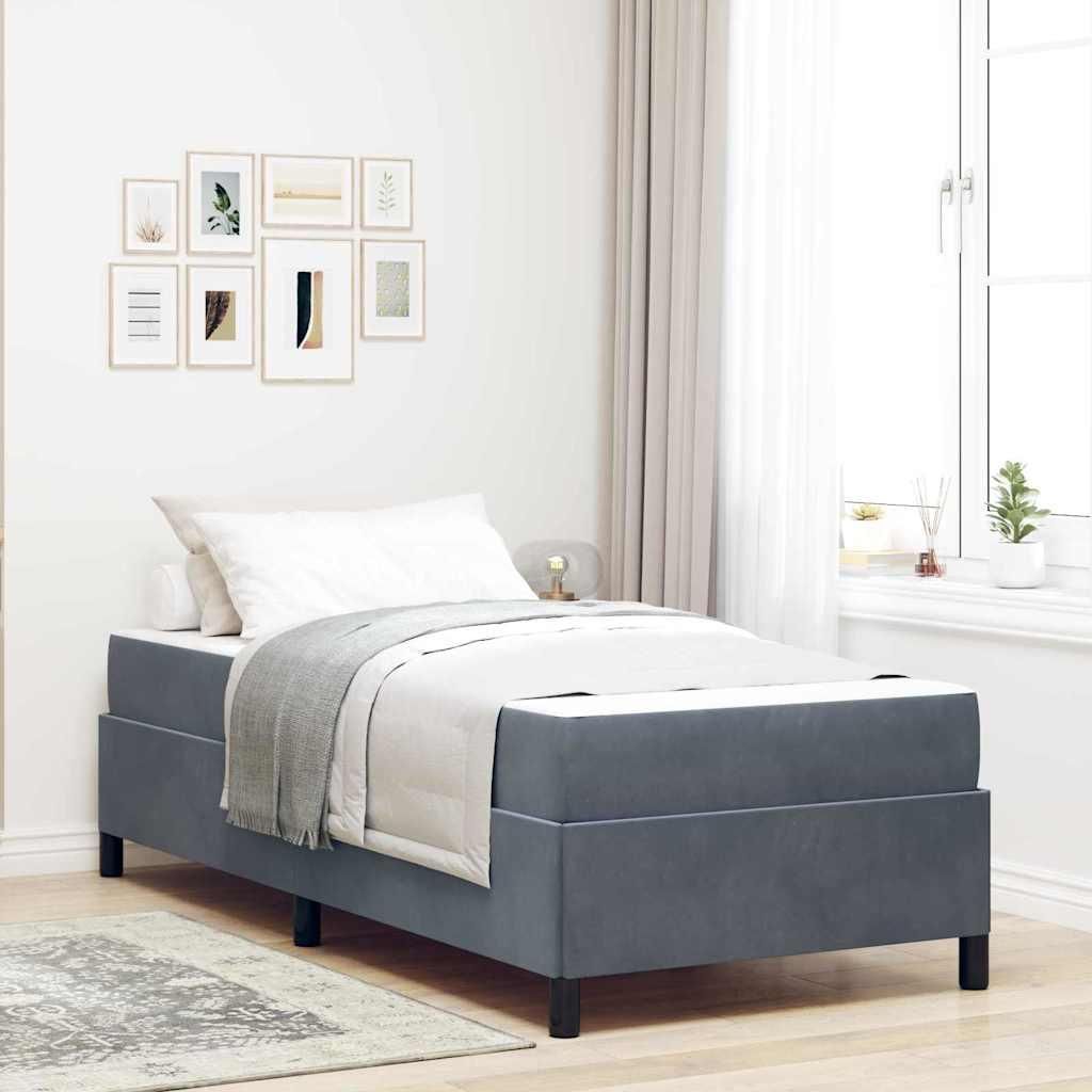 Maison Exclusive - Bettrahmen mit Matratze Dunkelgrau 100 x 200 cm Stoff