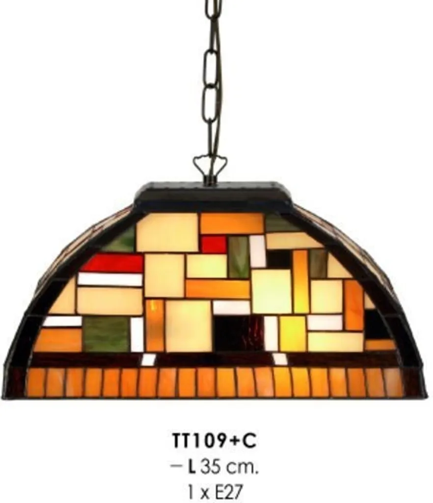Suspension Tiffany TT109+C 35cm pour un Éclairage Doux sans Éclat