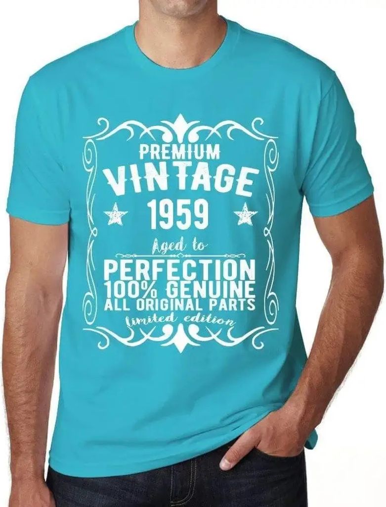 Herren Grafik T-Shirt Alle Originalteile bis zur Perfektion gealtert 1959 – All Original Parts Aged to Perfection 1959 – Geschenk 65. Geburtstag