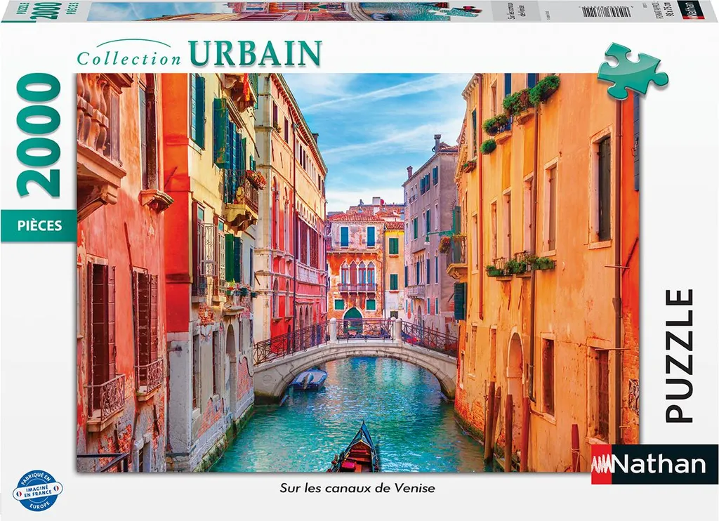 Grand puzzle adulte 2000 pièces Nathan - Décor Venise Canaux Historiques