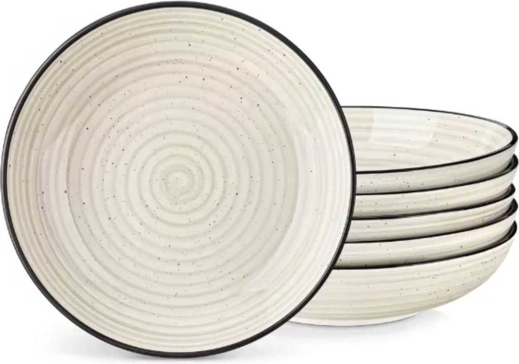 Aurora Serviesset Celestia – 6-teilig – 4 Personen – Beige – Essteller – Tafelservice – Tiefe Teller – Frühstücksteller – Servies...