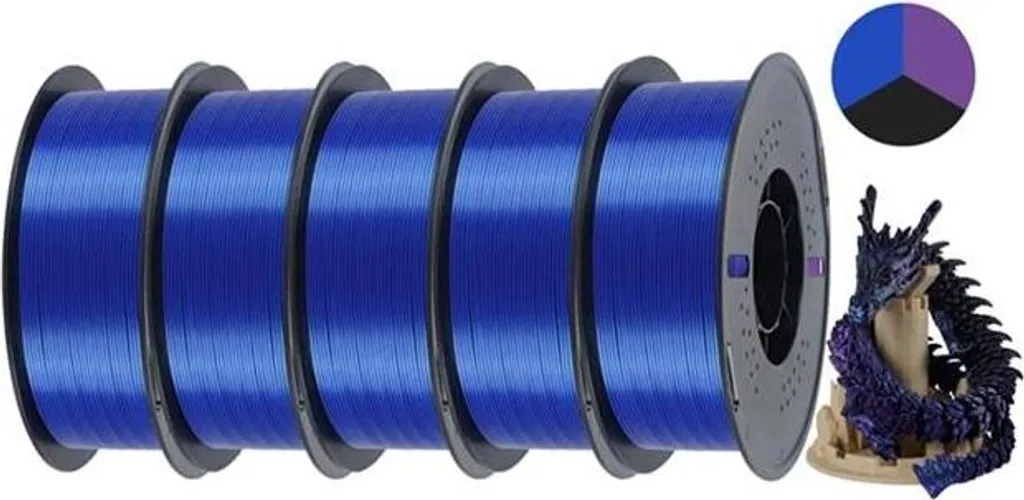 Filament impression 3D soie haute précision noir bleu violet 1.75mm