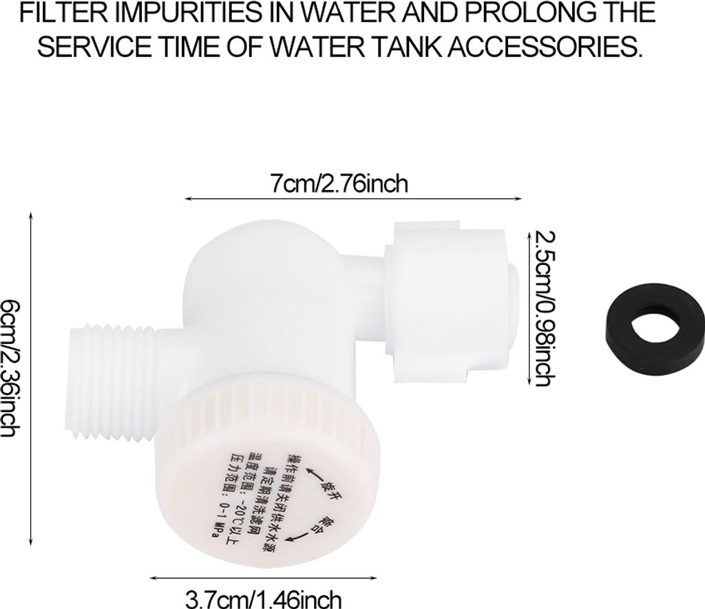 Toilettenfilter, Toilettenwasserfilter, Toiletteneinlassventilfilter, Toilettenarmatur, Toilettenzubehör
