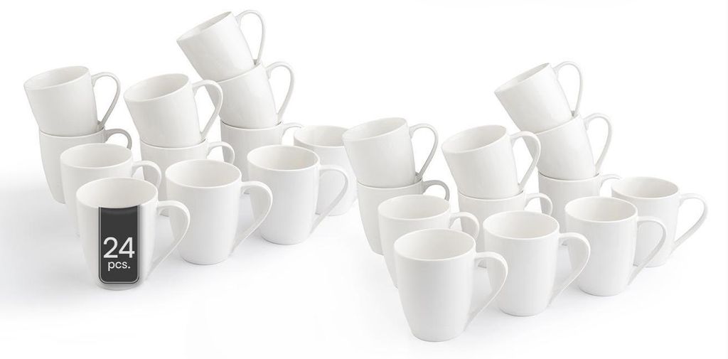 Kaffeetassen - Weiß - Bone China - 360 ml - 24er Set Produktbild 