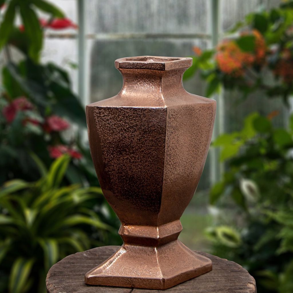 Aluminium Vase, Amphore, Mittel, Vase, Kupferfarbend