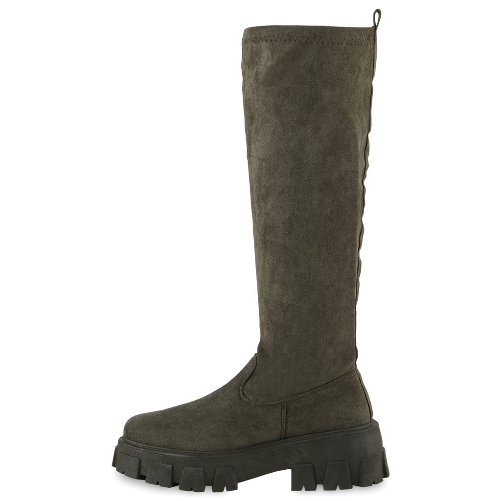 VAN HILL Damen Schlupfstiefel Stiefel Plateau