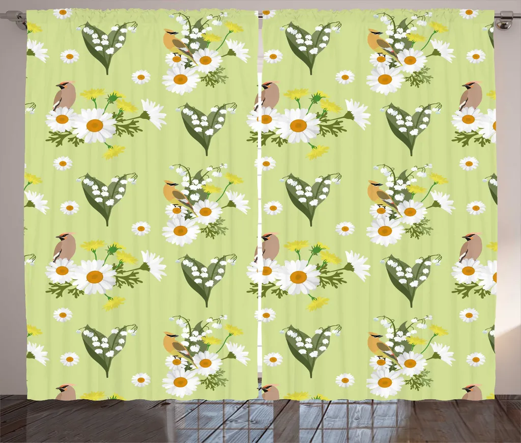 Rideau Large Universel 280x225 cm pour Cacher le Vis-à-vis Oiseaux
