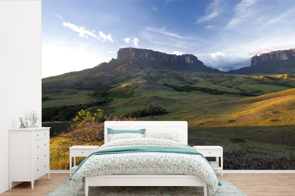 MuchoWow Fototapete für Wohnzimmer oder Schlafzimmer Wandtapete Vinyl Motivtapete Sonnenuntergang im Canaima-Nationalpark in Venezuela - 525x350...