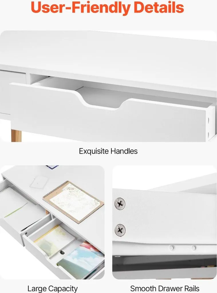 Table d'étude enfant blanche et bois bureau compact chambre coucher