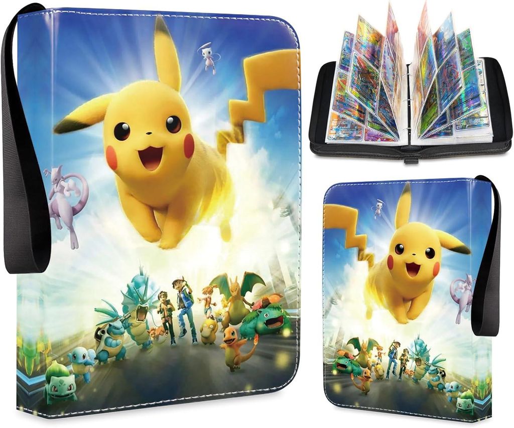Sammelalbum für Pokemon Karten,55 Seiten 440 Karten Kapazitä, Tragbar Hochwertiges Wasserdichter PolyurethanKarten-Halter, Geschenk Sammelkarten ...