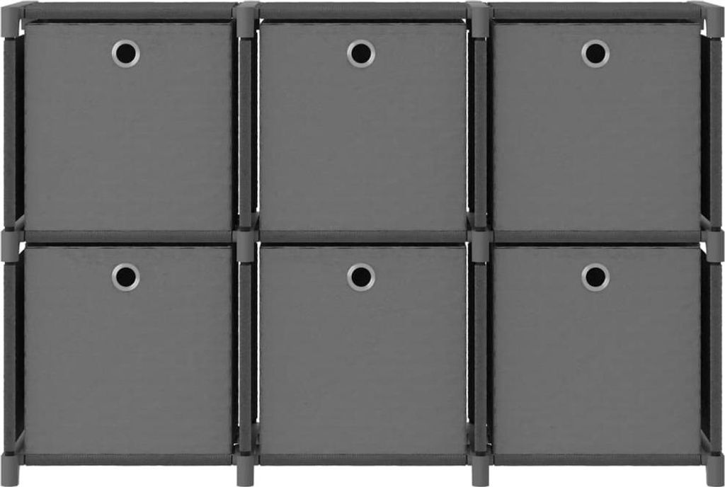 vidaXL Würfelregal mit 6 Boxen Grau 103x30x72,5 cm Stoff Produktbild 