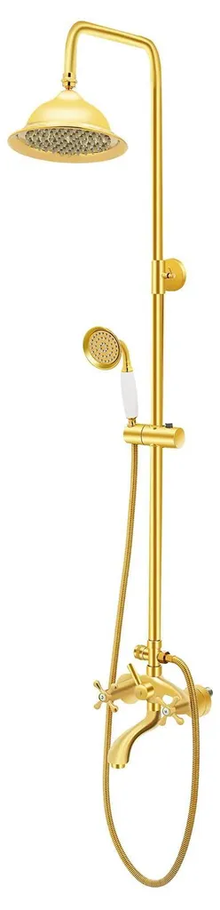 Colonne de douche dorée ajustable 360 degrés équipée de 3 modes de jet