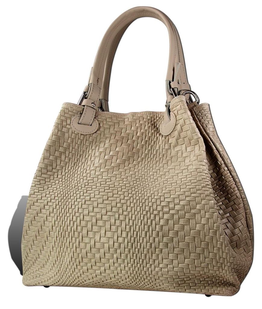 Borsetta taupe beige marrone Toscanto astratto motivo Immagine del prodotto 