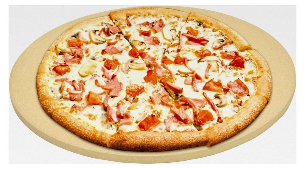 Pizzastein für Backofen und Gasgrill, zum Backen, Grillen und Servieren von Torten, Gebäck, Kuchen, Brot und Pizza, hochwertiger Cordierit, runde...