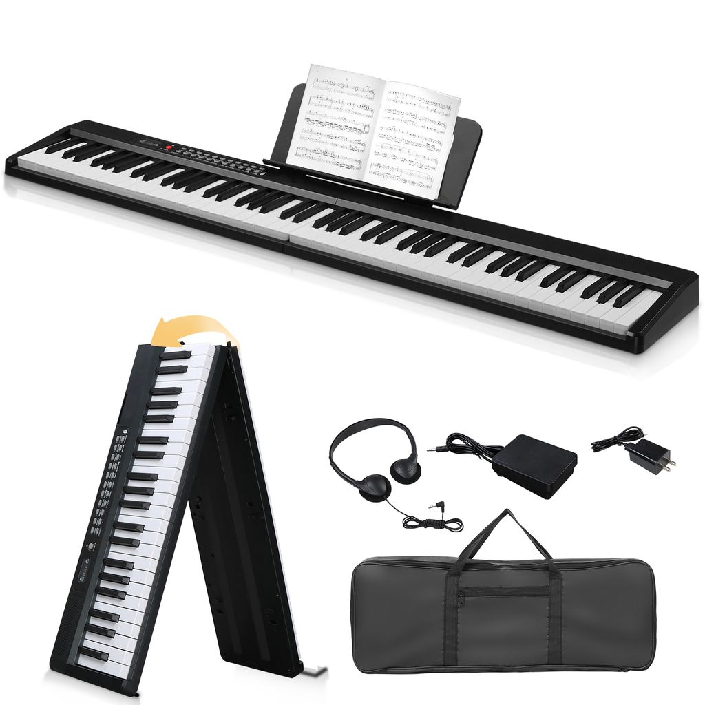 FCH Klappbares E-Keyboard mit 88 Tasten in voller Größe,halbgewichtetes E-Piano,Digitalpiano mit Dual-Bluetooth-Modus, 1000 Rhythmen, 1000 Tönen