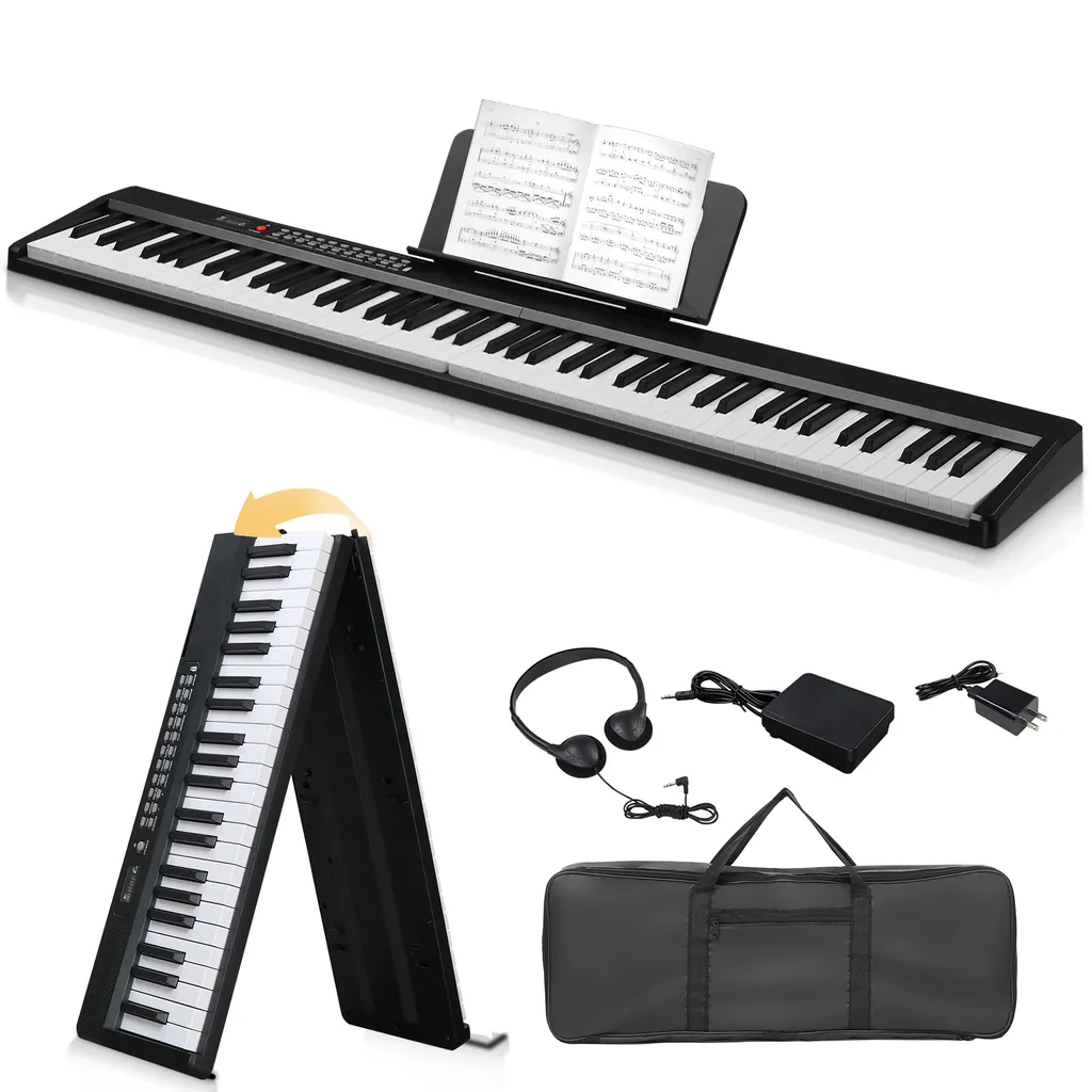 Piano électrique pliable 88 touches Bluetooth avec 1000 sons et rythmes