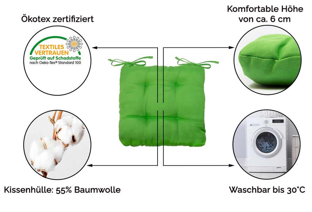 Casatessile Stuhlkissen Mit Rüsche – 38x38 Cm, Melange-Stoff, Kordelzug, Maschinenwaschbar, In Italien Hergestellt