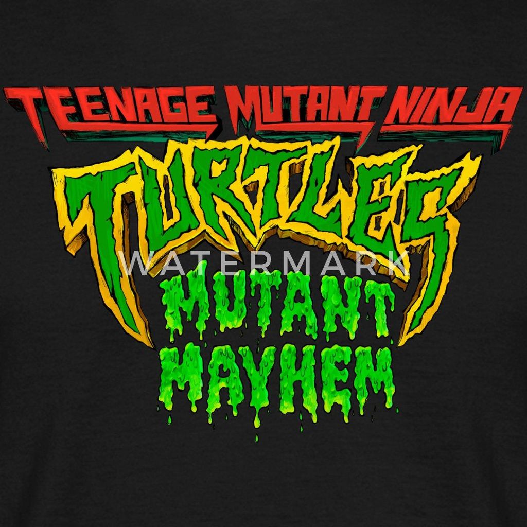 Spreadshirt TMNT Mutant Mayhem Logo Männer T-Shirt, XXL, Schwarz