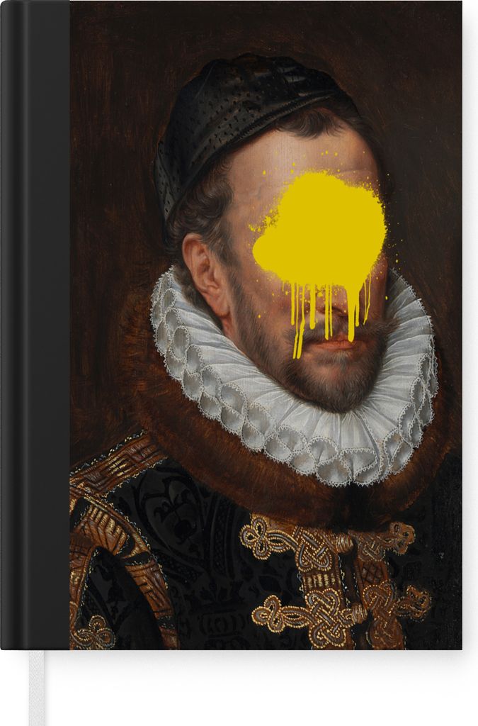 MuchoWow Notizbuch Tagebuch Haushaltsbuch Notebook A5 Wilhelm von Oranien - Adriaen Thomasz - Gelb - Notizblock - Notizheft - Notebook - Schreibb...