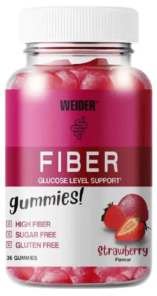 Weider Fiber Gummies (36) Strawberry - Funktionelle Produktbild 