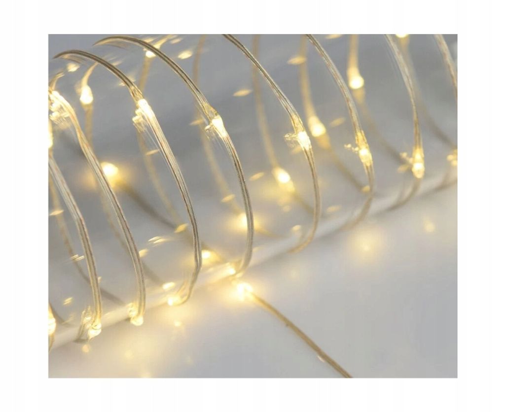 Weihnachtsbaumbeleuchtung, warmweiße Lichterkette, 40 LEDs, 2m