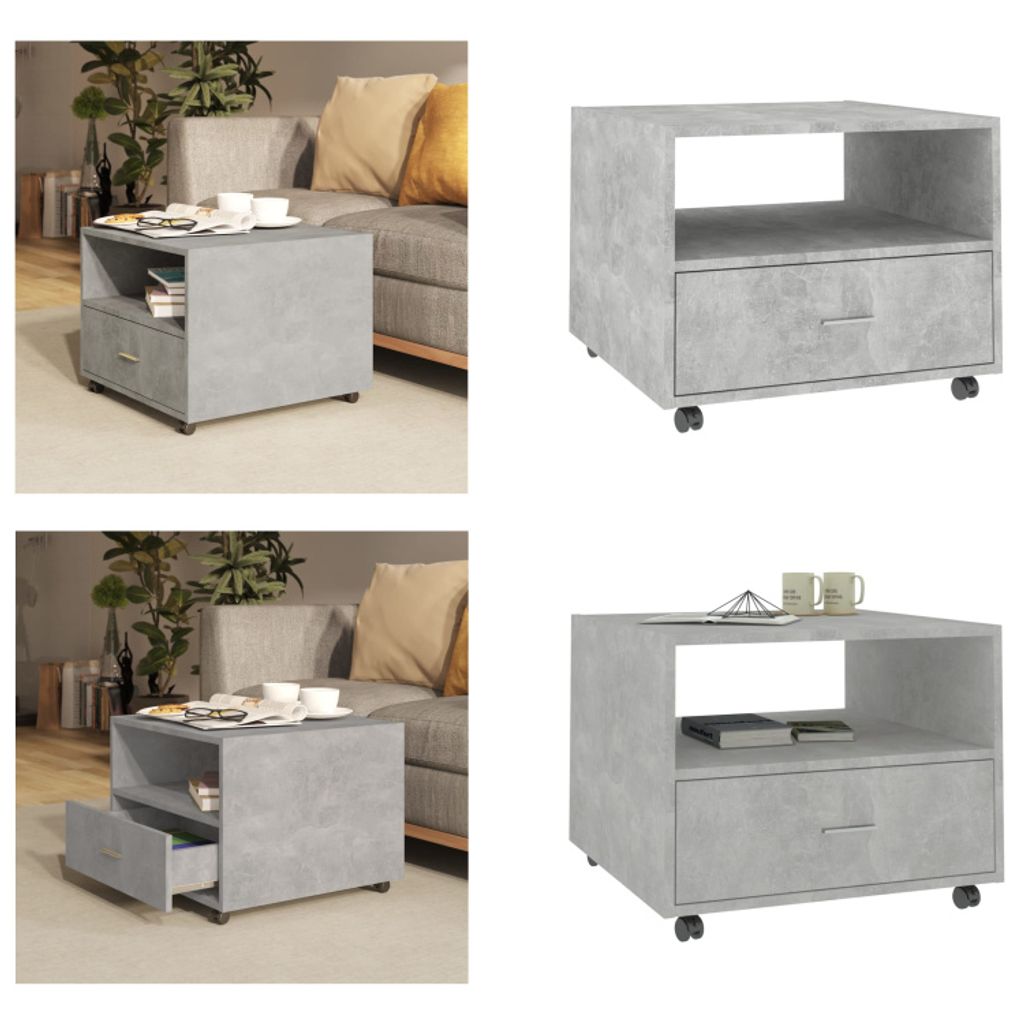 vidaXL Couchtisch Betongrau 55x55x40 cm Holzwerkstoff - Couchtisch - Couchtische - Couchtisch Niedrig - Tisch