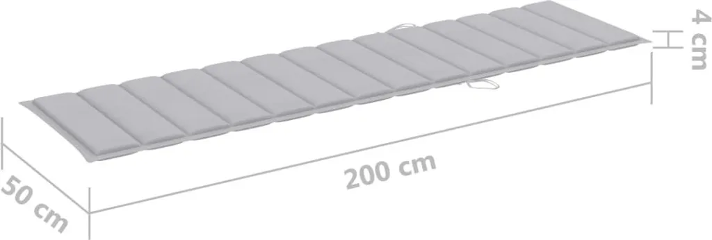 vidaXL Coprilettino Grigio 200x50x3 cm: Comfort Oxford per Esterni - 13