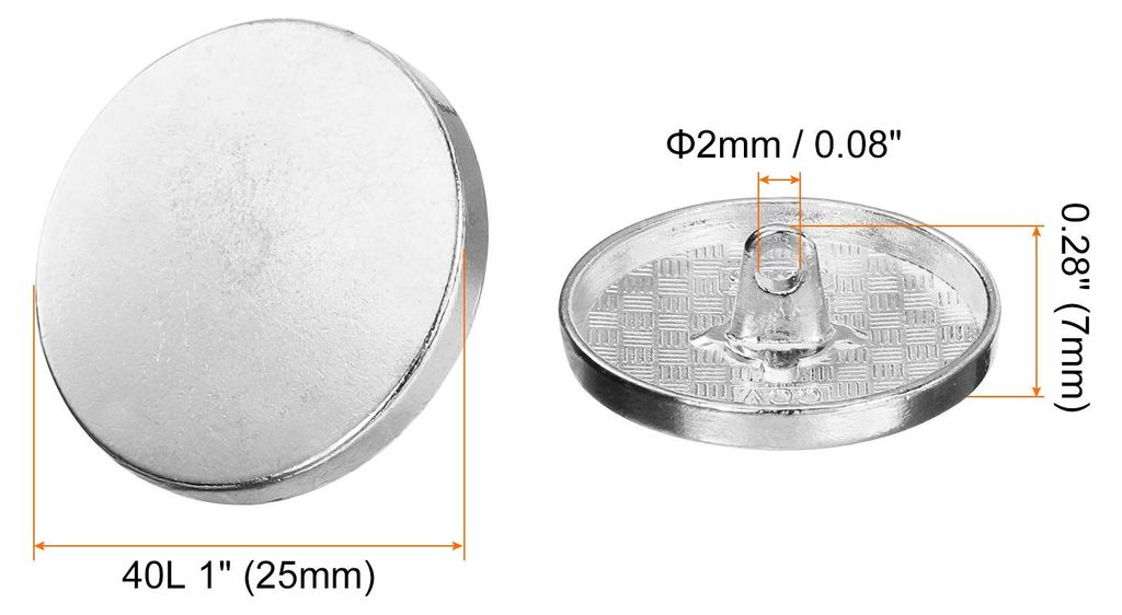 10 Stš¹ck Kn?pfe 25 mm Metall Flache Buttons zum Ann?hen Runde Bastelkn?pfe fš¹r Bekleidung Hosen Mantel Jacken Blazer Hemd Anzš¹ge Dekoriere...