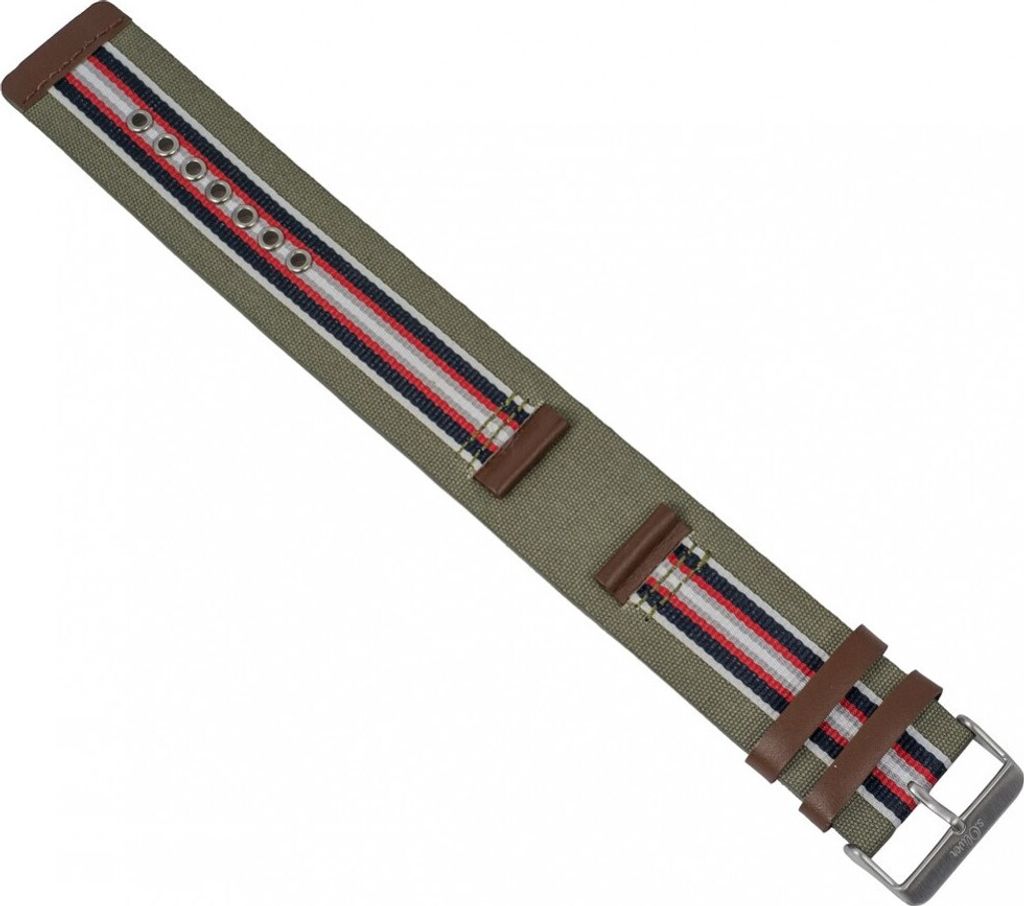 s.Oliver Uhrenarmband Leder/Textil mehrfarbig 18mm Produktbild 