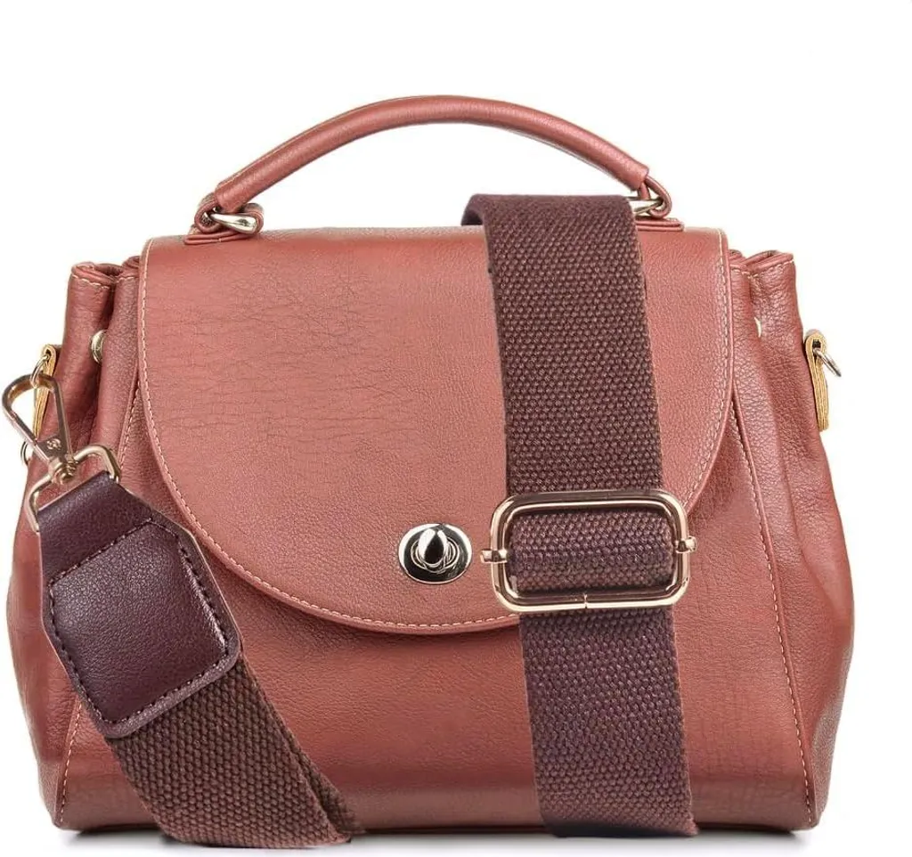 Sangle réglable marron pour sac - Attaches robustes et finition Premium