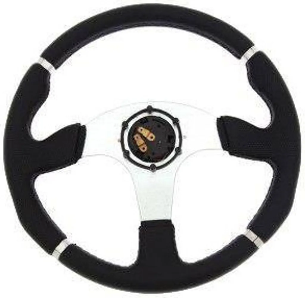 Volant cuir noir 350mm déport 0mm : confort et précision de direction - 5