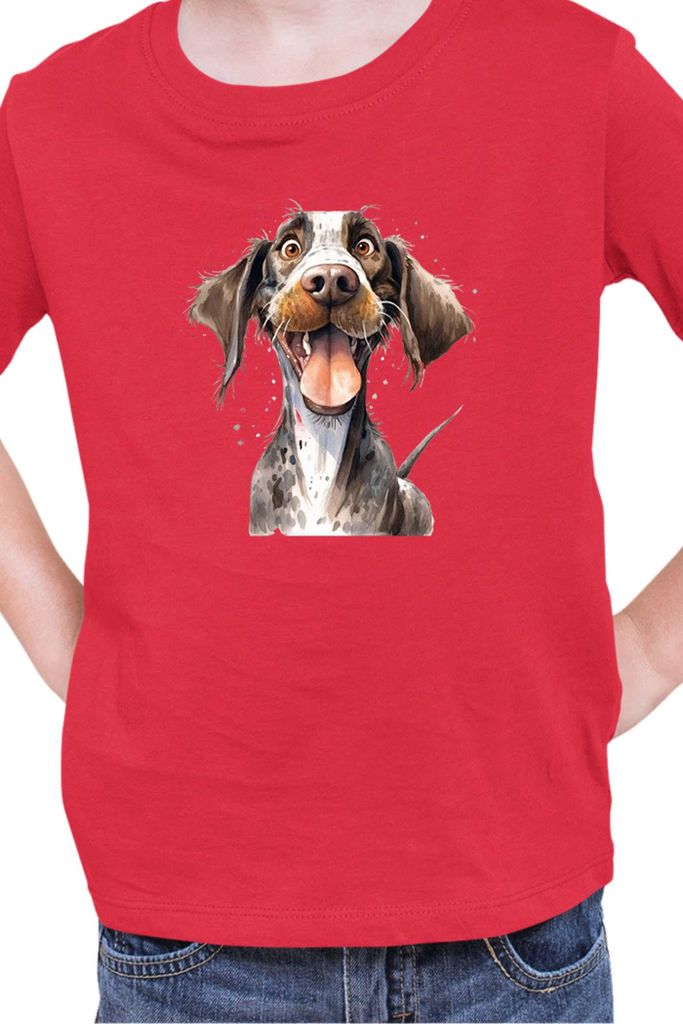 Kinder T-Shirt Funny Dogs Breeds German Pointer Dog Breed, 12-13 Jahr - 152 / Rot