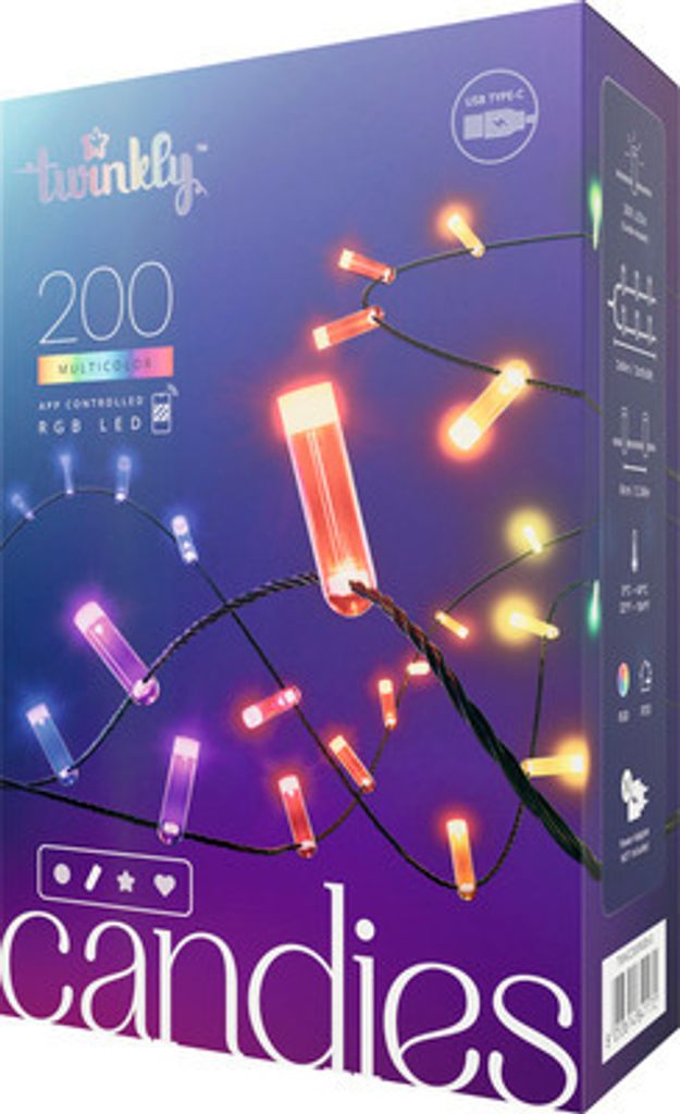 Twinkly Candies LED-Weihnachtsbaumbeleuchtung TWKC200RGB-G Produktbild 