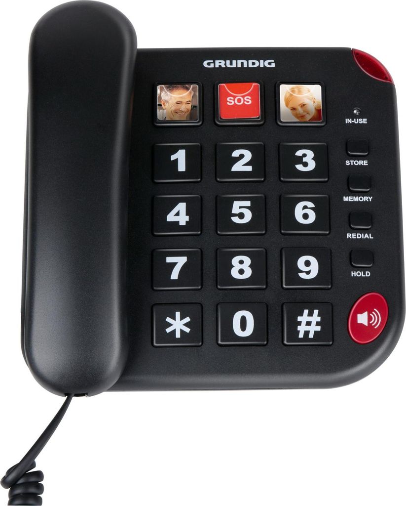 Telefon stacjonarny Grundig dla seniorów - Z dużymi Zdjęcie produktu 