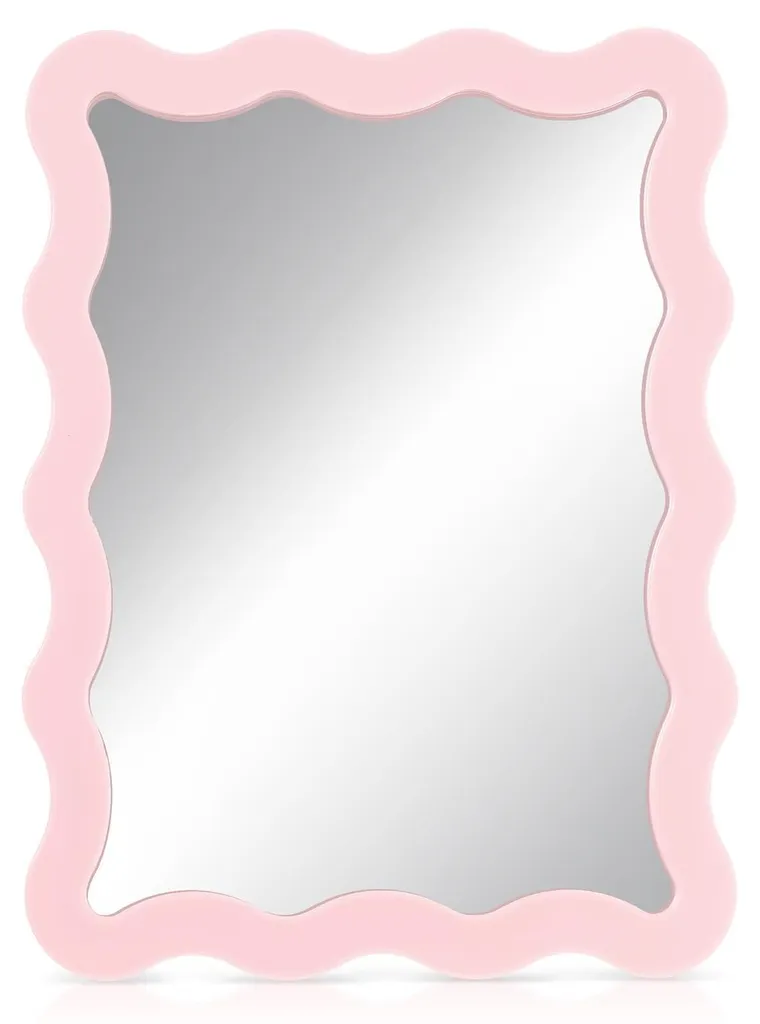 Miroir magnétique bord ondulé 13x18cm pour décoration de casier scolaire