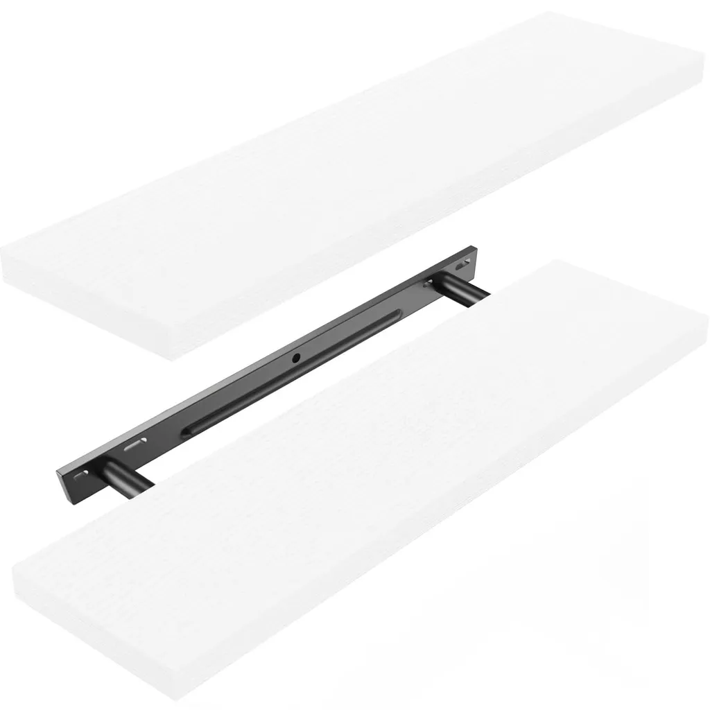 Rangement mural blanc 60 cm pour cuisine et chambre lot de 2 design