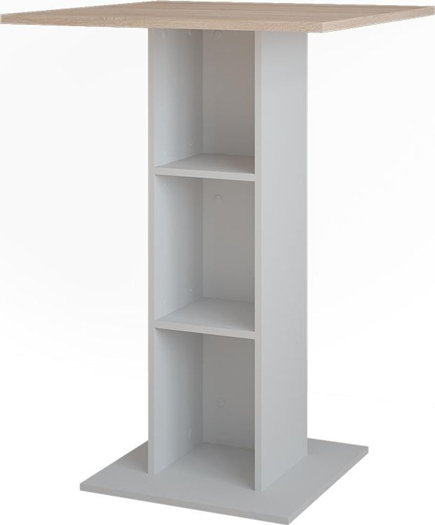Bartisch Vicco Repose Weiß/Sonoma 75 x 75 cm, Model 55372