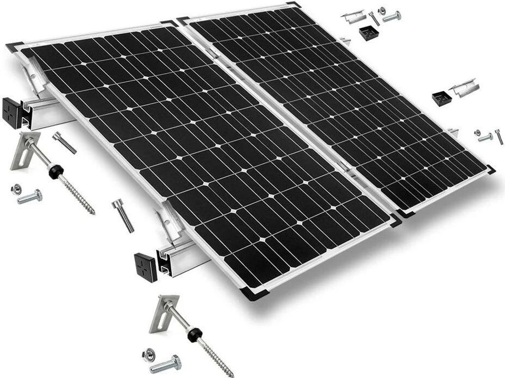 Befestigungskit Solarpanel Wellethernit Blechdach 2 Solarpanele PV Module Solar : 19%