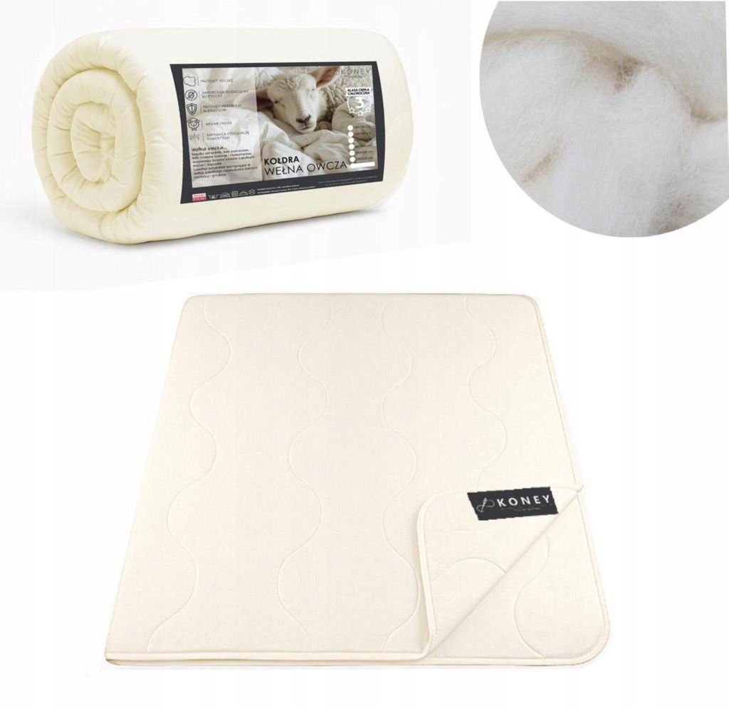 Bettdecke - Ganzjährig - 200x220 cm - Medium - Creme - aus Mikrofaster und SCHAFSWOLLE