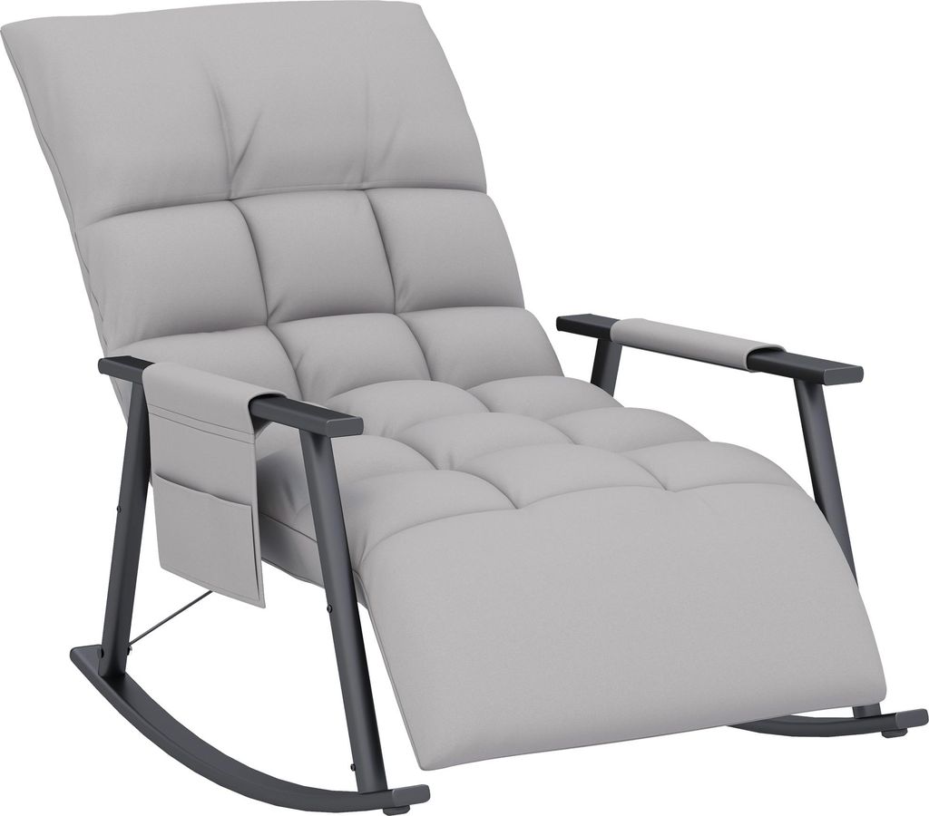 HOMCOM Schaukelstuhl Sessel Relaxsessel mit Fußstütze, Produktbild 