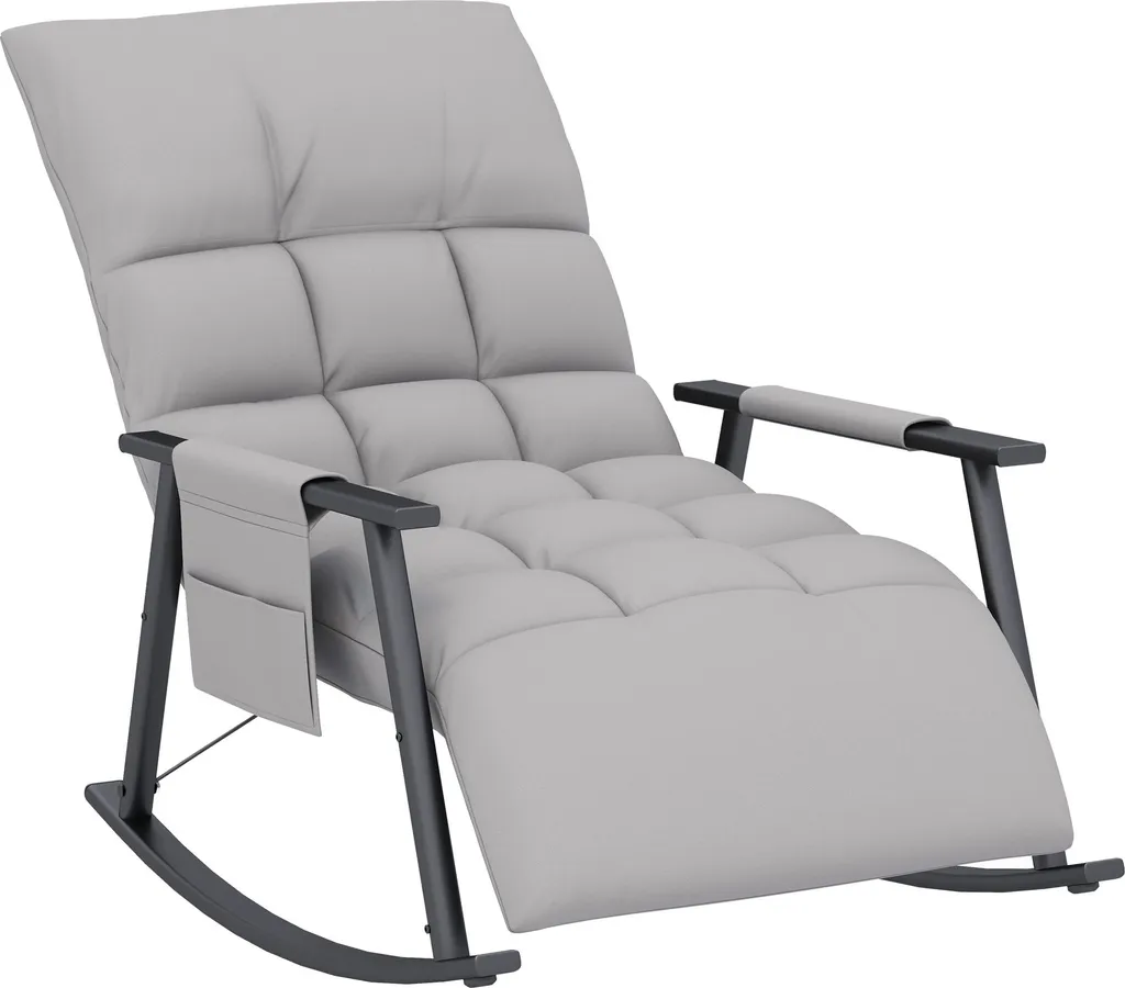 Fauteuil Relax Inclinable 120 kg en Microfibre avec Poche Latérale Pratique