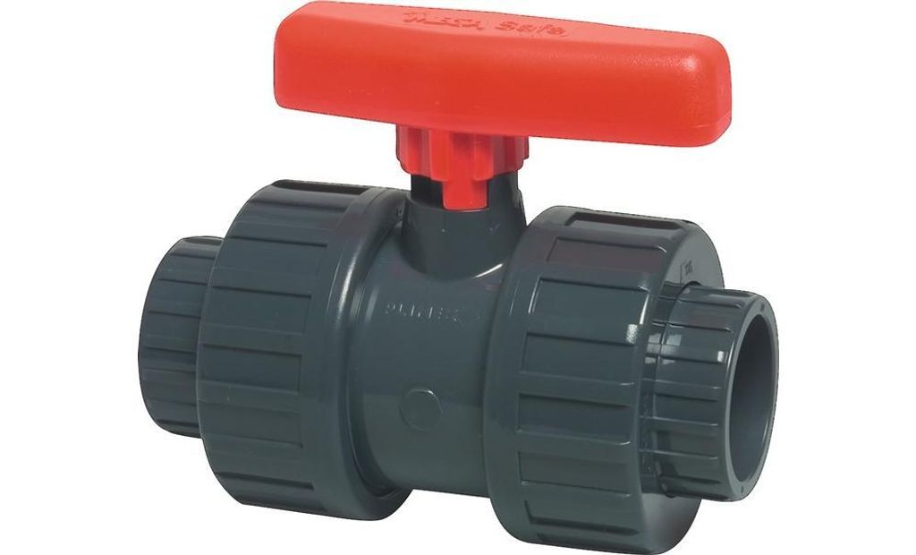 Profec PVC-U Kugelhahn mit beidseitig Klebemuffe Ø 20 mm, Typ Safe 600, 16 bar